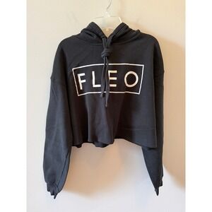FLEO Cropped Hoodie Women's Size Small Athletic Pullover Sweatshirt